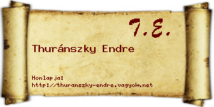 Thuránszky Endre névjegykártya